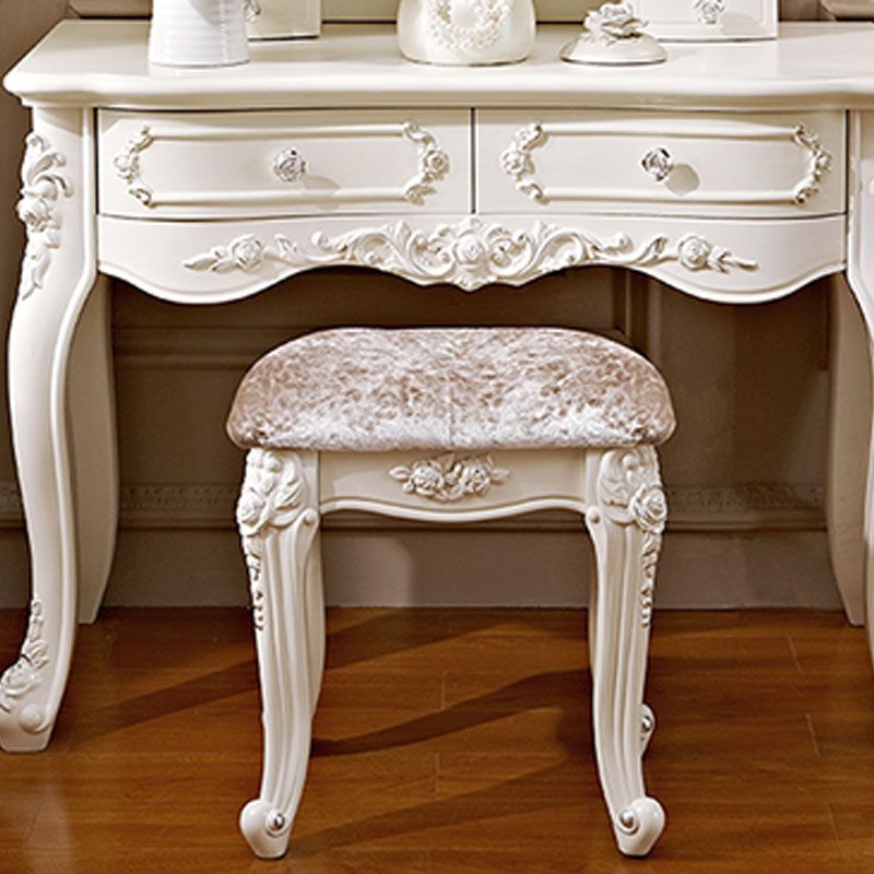 Victorian Solid Wood Vanity Dressing Table 4 Drawer Makeup Vanity Desk