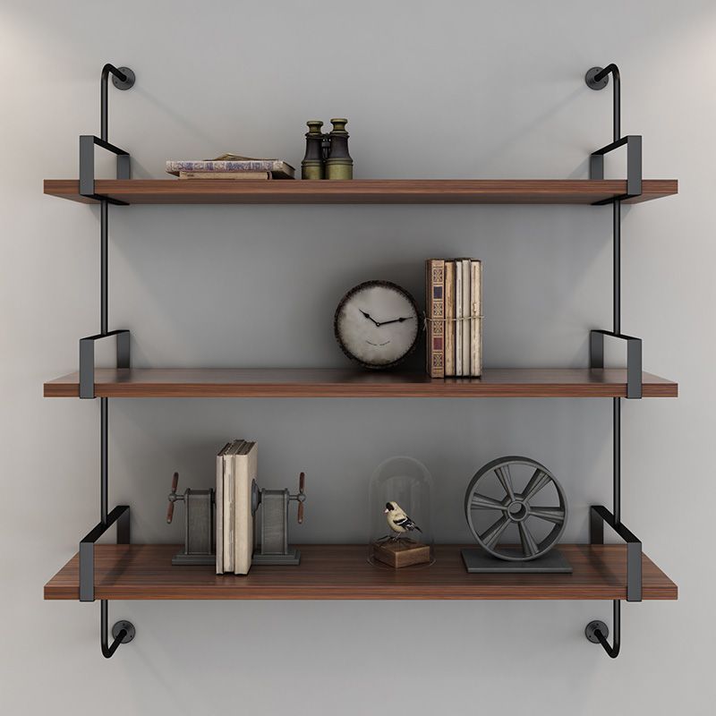 Metal Bookshelf Industrial Style Wall Mounted Bookcase for Home Office