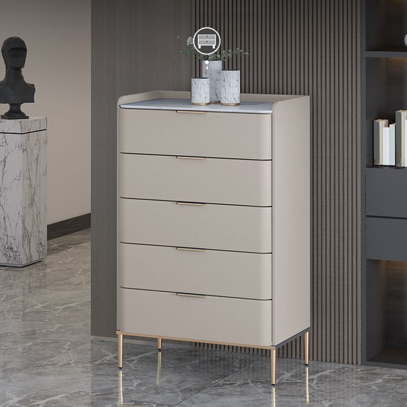 Glam Stone Storage Chest Bedroom 15.7" Wide Vertical Chest with Drawers