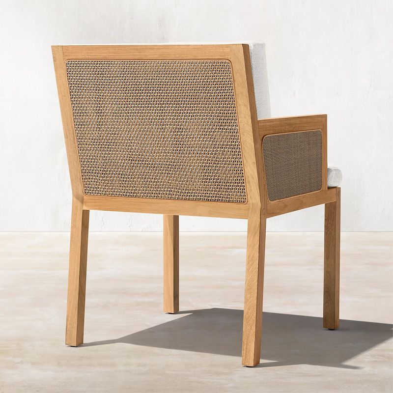 Contemporary White and Brone Patio Dining Chair with UV Protective Finish Cushion