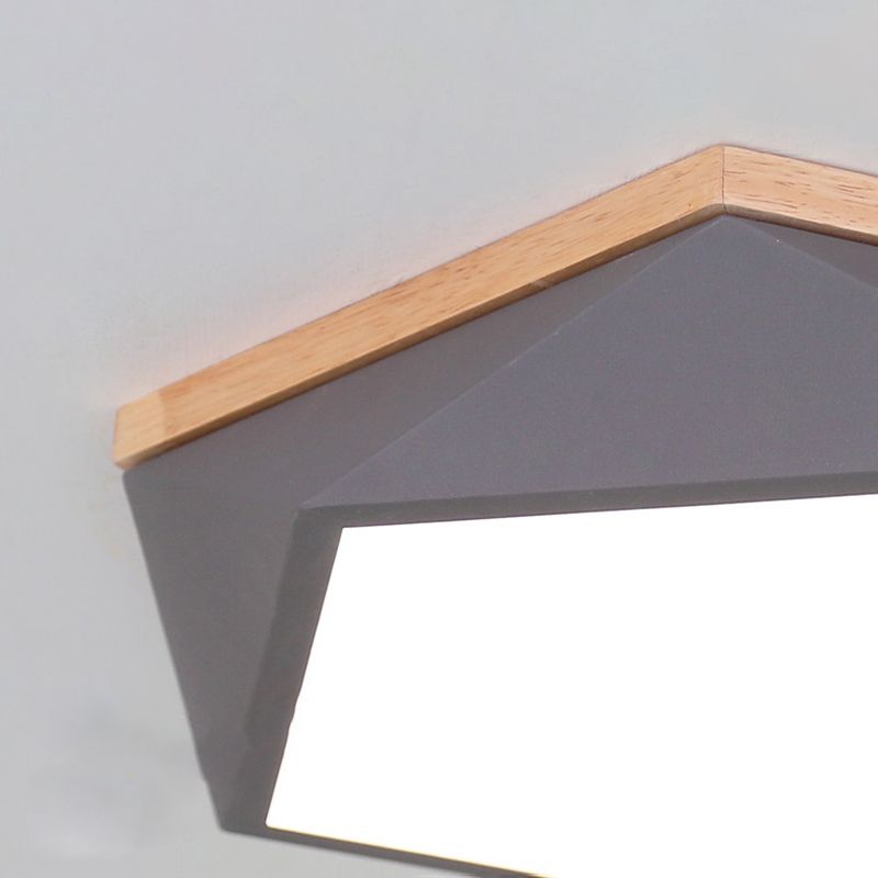 Moderne minimaliste LED géométrique Flush Mount Wrought Iron Ceiling Light with Acrylic Shade