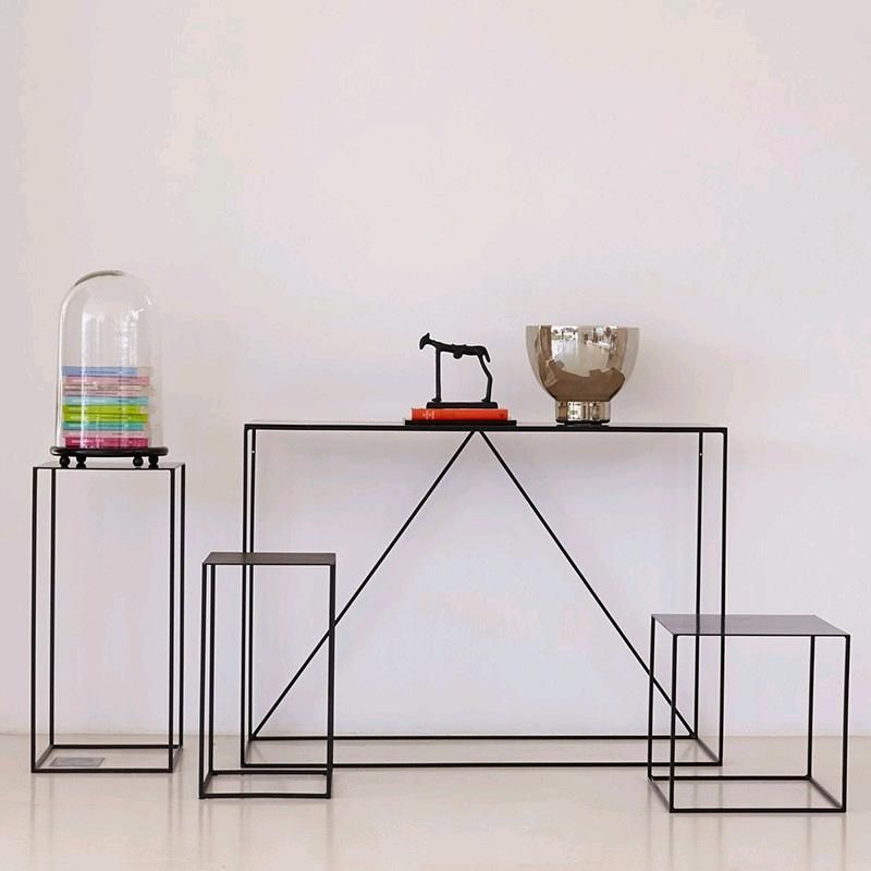 Iron Modern Console Table 1-shelf Rectangle Accent Table for Hall