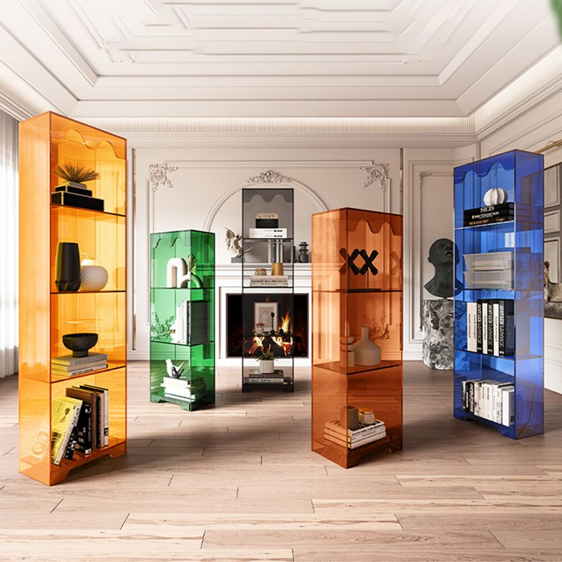 Contemporary Closed Back Standard Bookshelf Acrylic Bookcase for Study Room