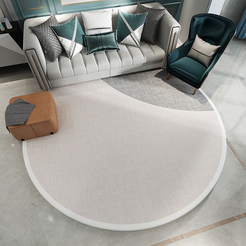 Light Grey Modernist Rug Polyester Abstract Rug Pet Friendly Machine Washable Anti-Slip Backing Carpet for Decoration