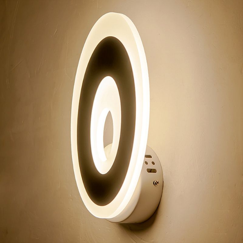 Illuminazione con applique a parete disco moderno a LED acrilico Light Sconce Black/White Sconce in luce calda/bianca