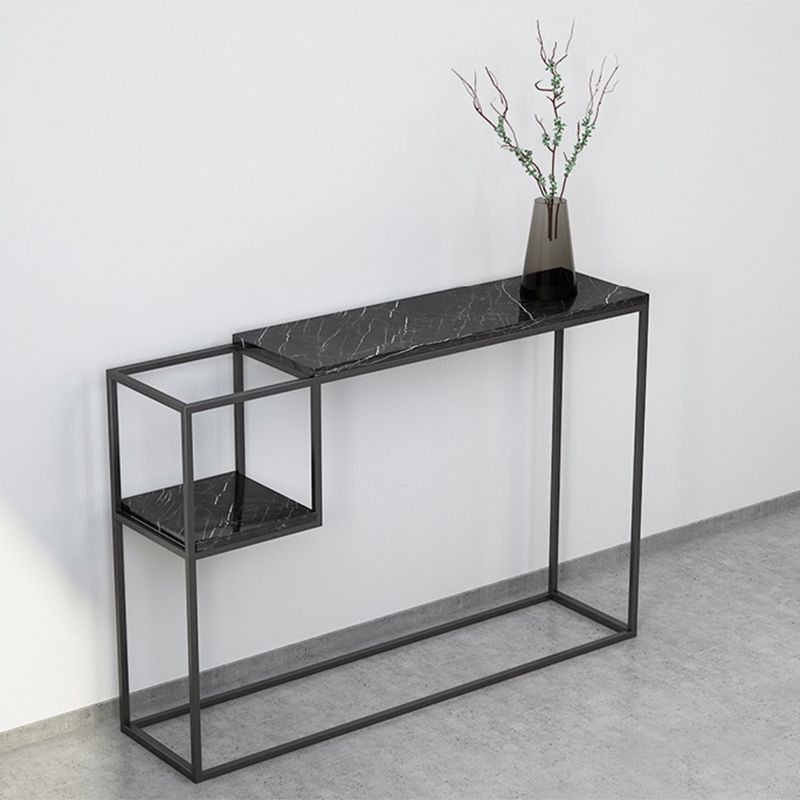 Stone Modern Console Table with Shelf, 31.49 inch Frame Console Table