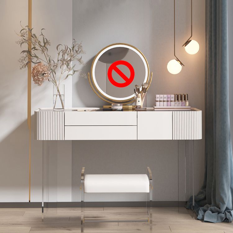 Contemporary Makeup Counter with Drawer, Wooden Vanity Dressing Table