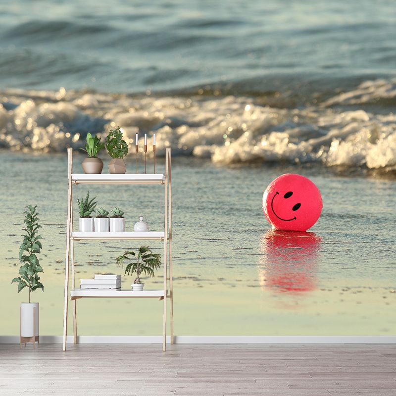 Coastal Mural Wall Covering for Bathroom Decorative Environmental Wallpaper