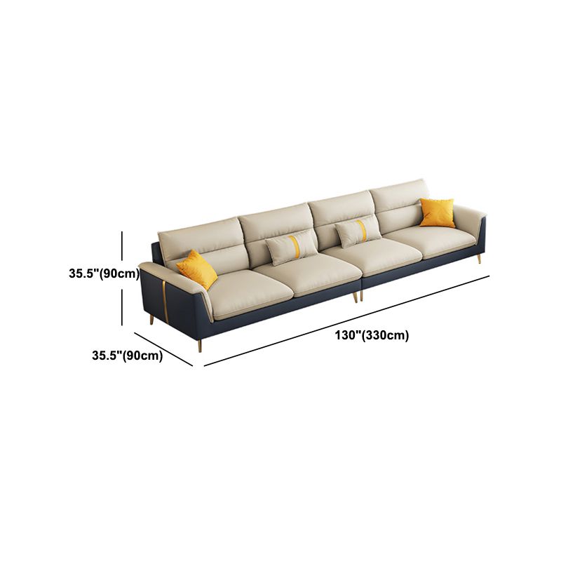 Folding Armrest Cushioning Backrest Sofa Bed White Imitation Leather Solid Wood Frame Sofa