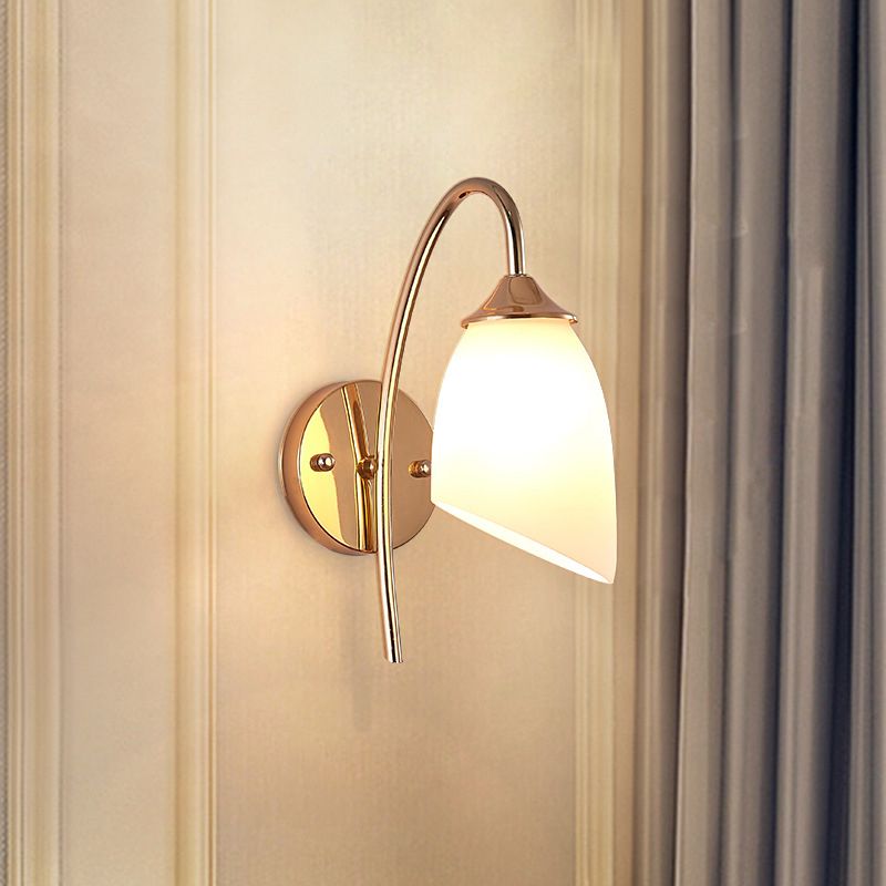 Contemporary Golden/Black Vanity Light Glass 1 Light Wall Light Sconces