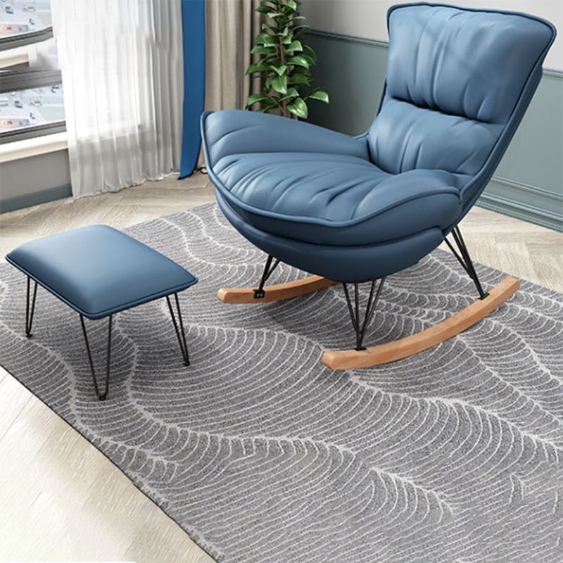 Modern Style Nursery Rocking Chair Indoor Sofa Rocking Chair with Cushion and Ottoman