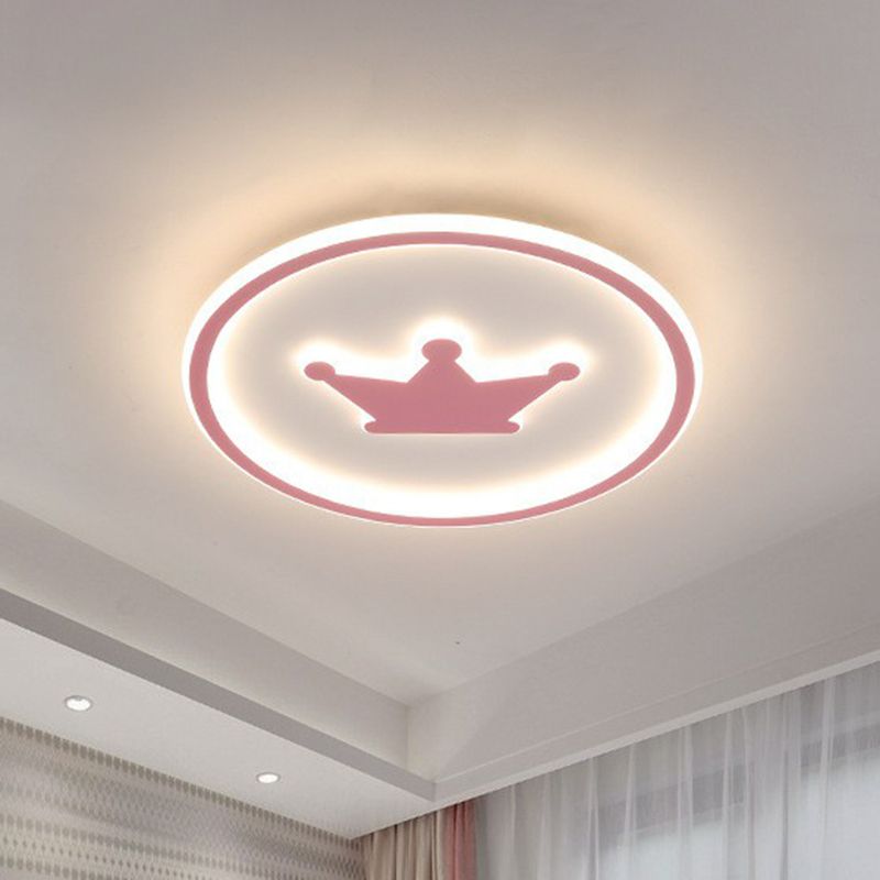Kroonvormige LED-inbouw-minimalistische acryl-slaapkamer-inbouwplafondlamp met Halo-ring
