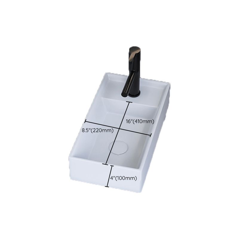 White Trough Bathroom Sink Rectangle Ceramic Trough Bathroom Sink