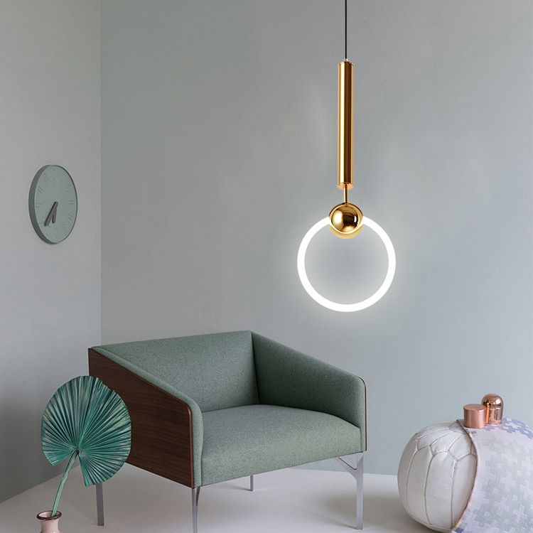 1 Light Ring Pendant Lighting Modern simplicity Glass Pendant Ceiling Lights for Restaurant