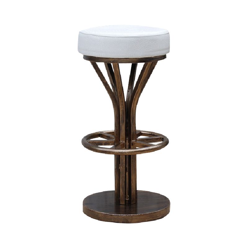 Industrial Style Counter Stool with Round Seat Metal Bar Stool