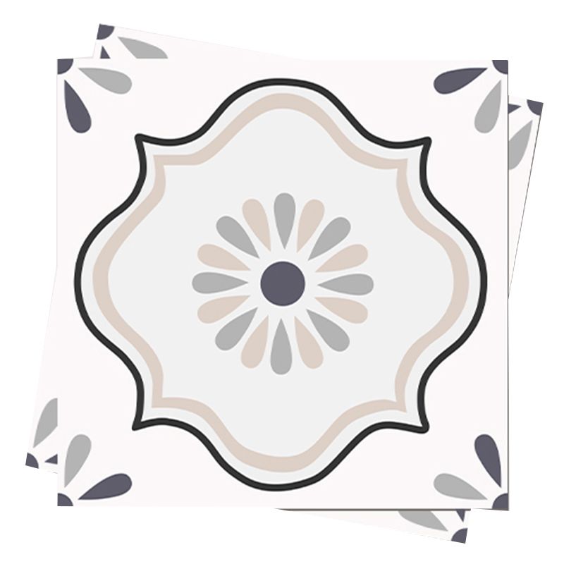 Square Indoor Vinyl Flooring Peel and Stick Flower Print Waterproof Vinyl Flooring