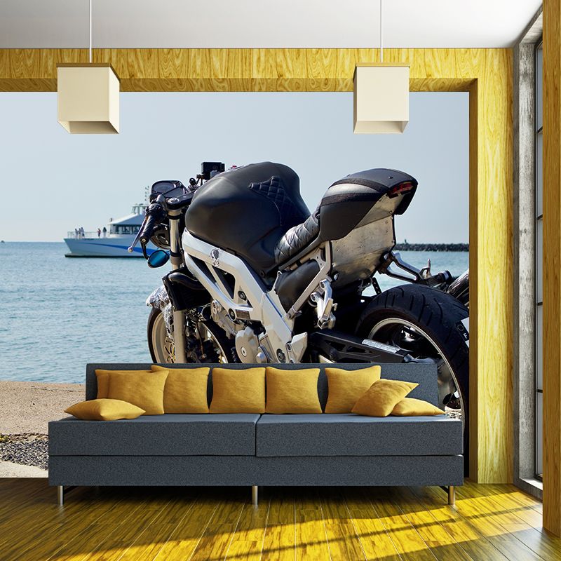 Unique Design Motorcycle Mural Wallpaper Contemporary Wall Covering for Home Decoration
