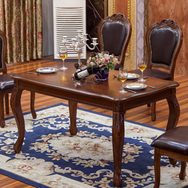 Mesa de comedor de mediados de siglo rectángulo Mesa fija con madera sólida de roble de roble