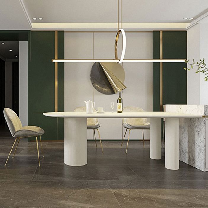 Metal Contemporary Free Form Table Sintered Stone Table for Dining Room