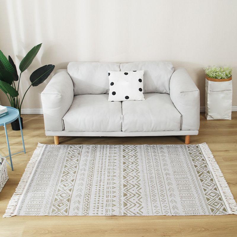 Stijlvolle boho chic tapijt multicolor geometrisch vloerkleed machine wassen tassel-getrimde tapijt voor huis