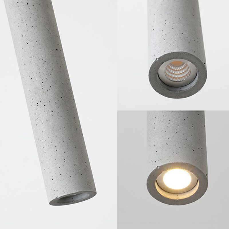 Tube LED Pendant Spotlight Minimalist Terrazzo Dining Room Hanging Ceiling Light