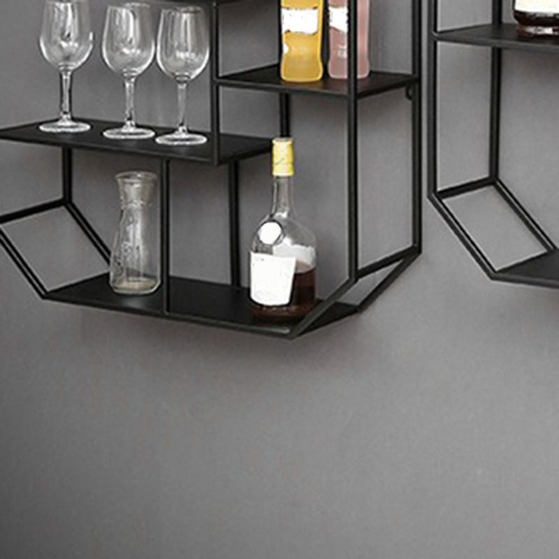 7.1" Wide Shelf Bookcase 5 Levels Metal Book Shelf Wall Mounted