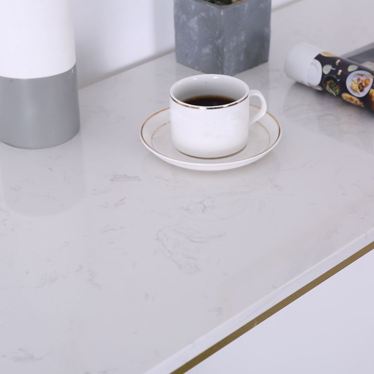 Marble Modern Sled Cocktail Bar Table with Storage Rectangle Counter Table