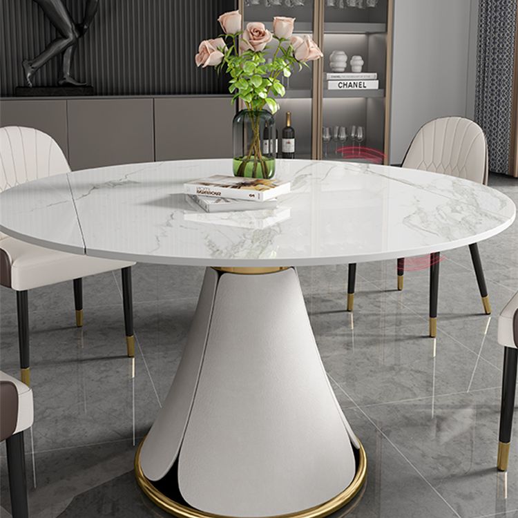 Contemporary 1/4/5/7 Pieces Dining Set Round Dining Table Set with Pedestal Base