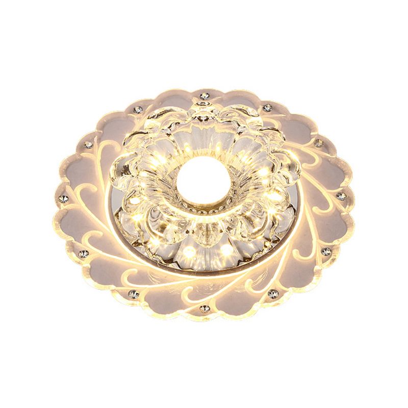Bloom Flushmount Lighting Modernity - Lámpara de techo LED de cristal facetado transparente