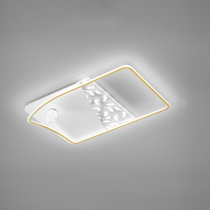 Forme géométrique LED plume plafonnier moderne fer 3 lumières encastré pour salon