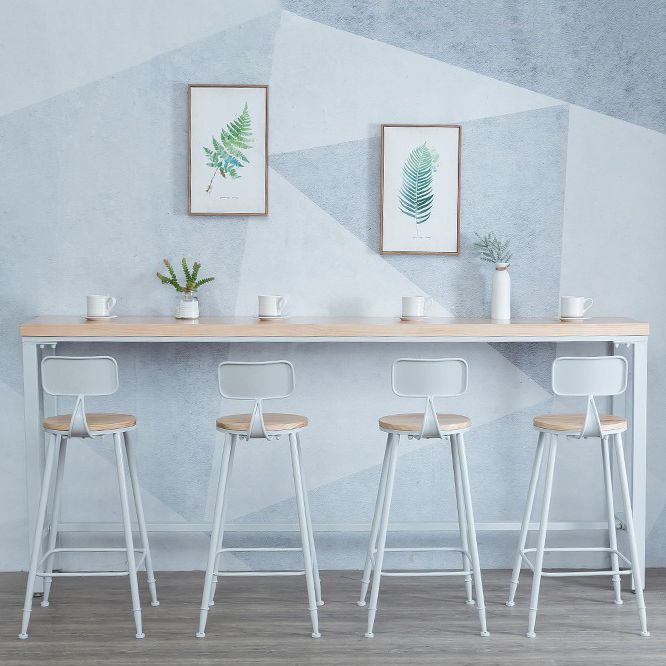 Contemporary 1/2/3 Pieces Bar Table Set Rectangle Wood Bar Table with Bar Stool