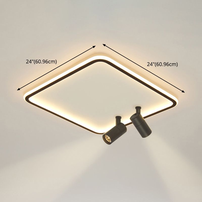 Voyant moderne LED Ultra-slim Square Flush Mount Ceiling Light Bedroom Light Restaurant Light in Nordic Style