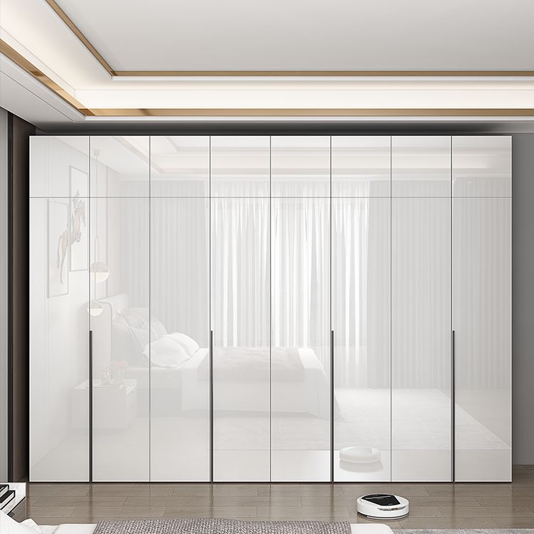 Contemporary Style Wood Wardrobe White Colour Wardrobe Closet with 1 Drawer
