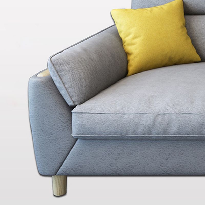 Linen Slipcovered Sectional Flared Arm Sectional with Storage