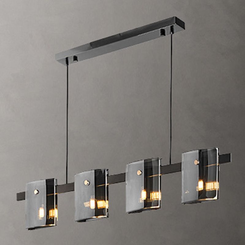 Glass Island Pendant Modern Style Island Light Fixtures for Living Room