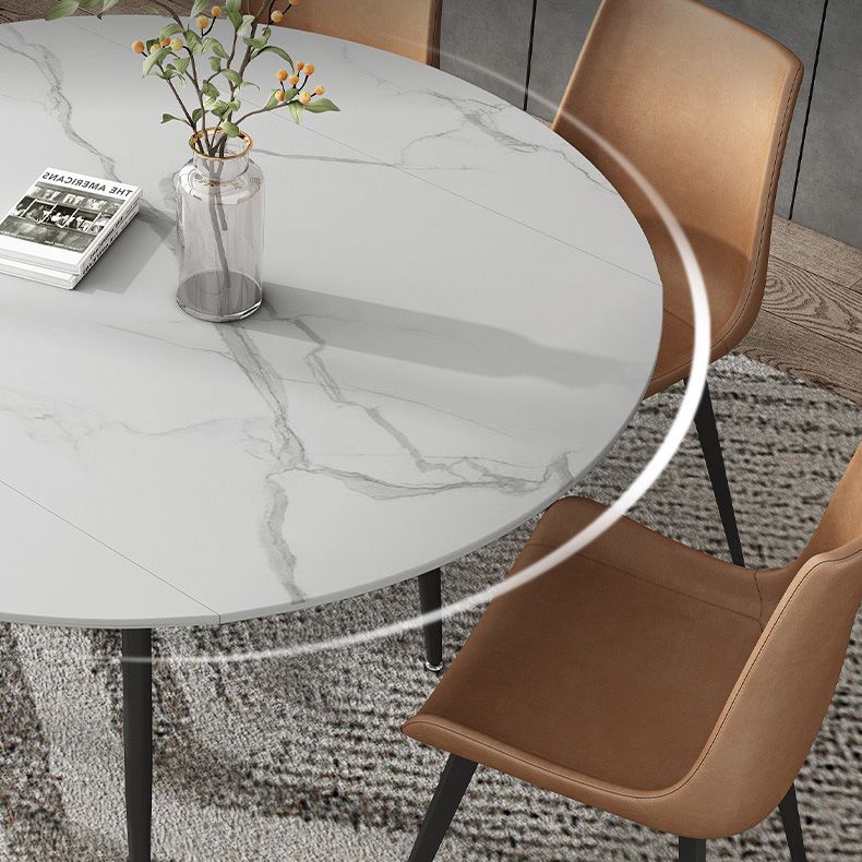 Mesa de comedor redondo mesa de comedor de piedra estilo simplicidad con hoja de caída