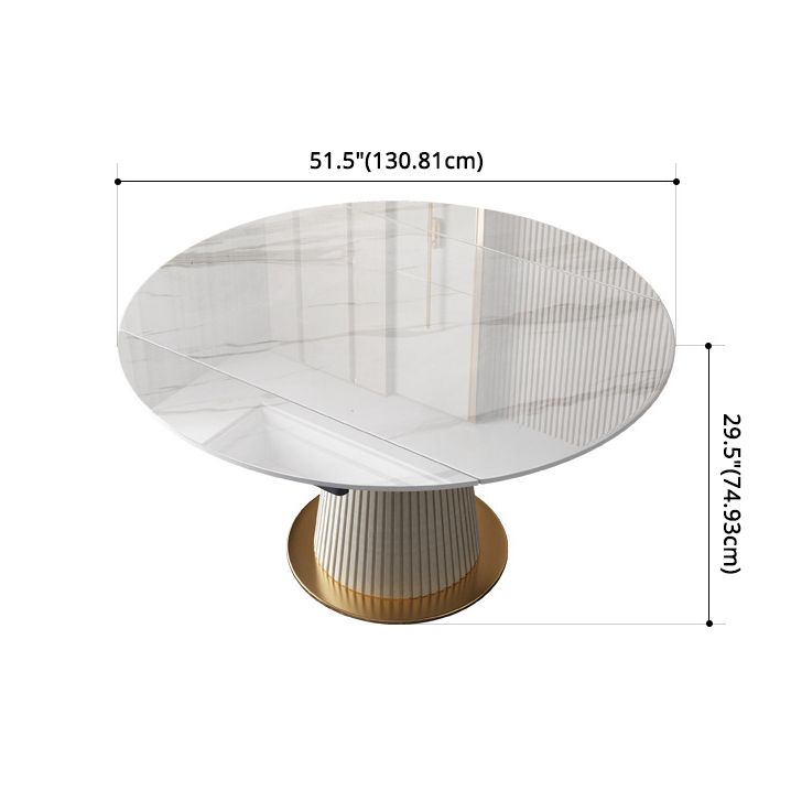 Modern Dining Room Set Standard Height with Sintered Stone Top and White Leg Formal Table Set