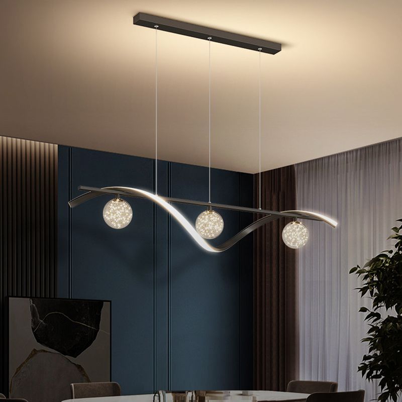 LED Island Light Modern Island Hanging Light with Acrylic Shade for Living Room