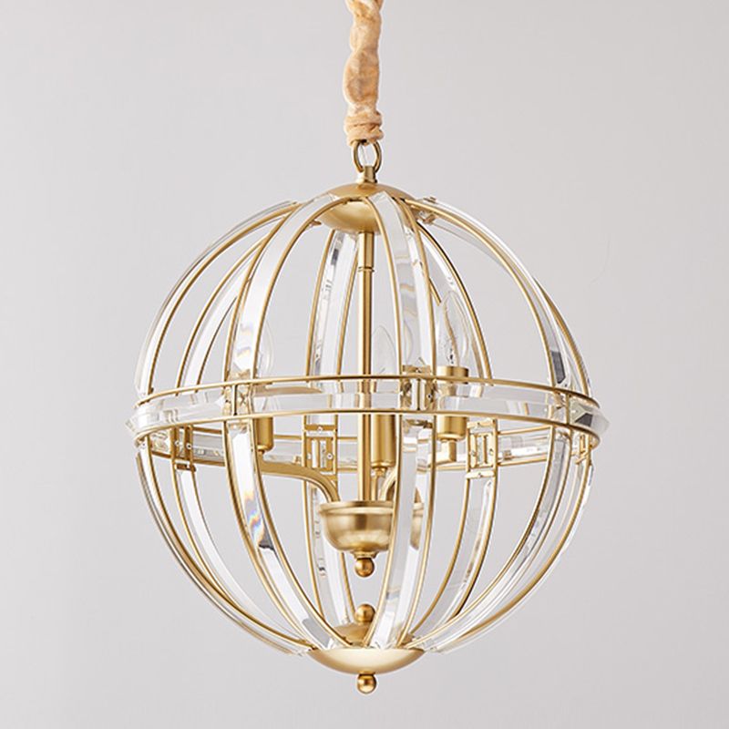 Globe Lantern Pendant Lighting Modern Crystal Dining Room Light Light