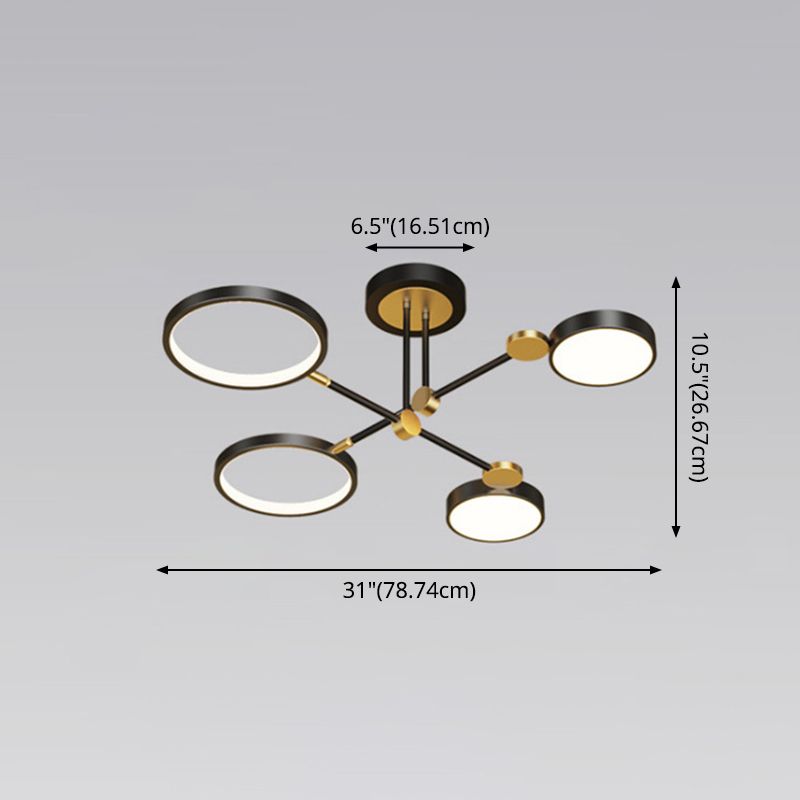 Ring kroonluchter hanglamp modernistische metalen hangende lampen met hangende koord voor woonkamer