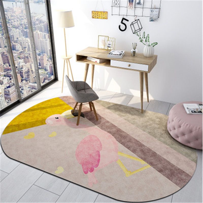 Geometric Shaped Color Block Rug Multi-Color Nordic Carpet Polypropylene Stain Resistant Pet Friendly Non-Slip Rug for Study Room