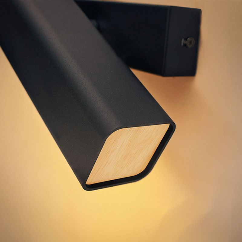 Square Shade Metal Wall Sconce Modern 1-Light Wall Mount Lighting