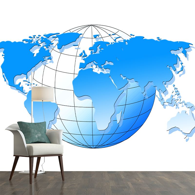 Illustration Mural Wallpaper World Map Environment Friendly Sitting Room Wall Mural