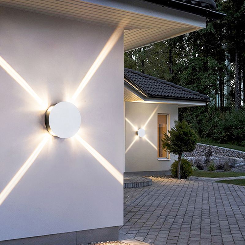 White 4-Light LED Wall Light in Modern Simplicity Aluminium Waterproof Wall Lamp for Exterior Spaces