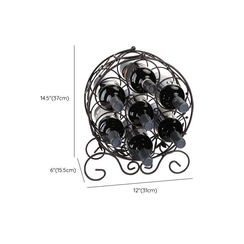 Glam Style Wine Rack Metal Countertop Wine Bottle Rack for Living Room