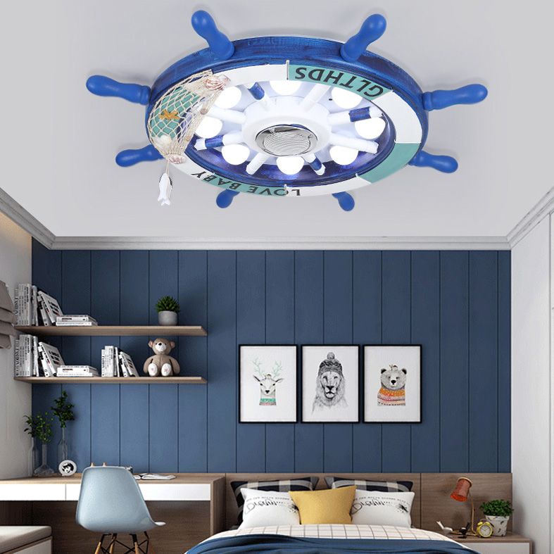 Éclairage encastré à gouvernail en métal, plafonnier LED bleu de Style méditerranéen