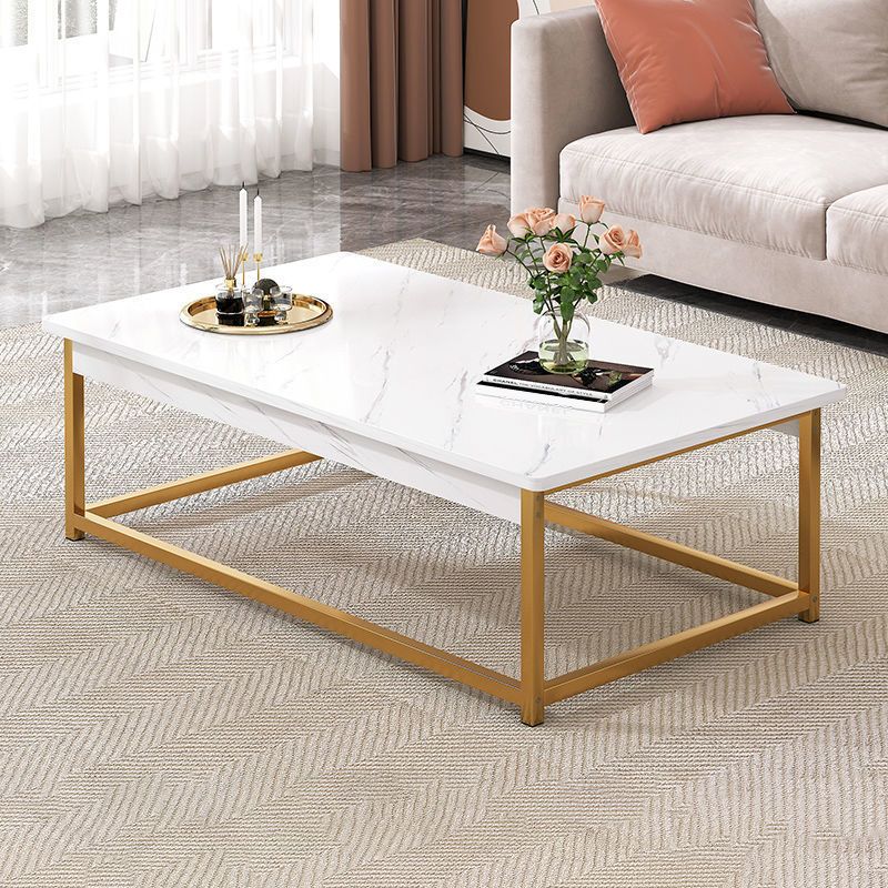 16.54" Tall Contemporary Style Coffee Cocktail Table Metal Frame Coffee Table