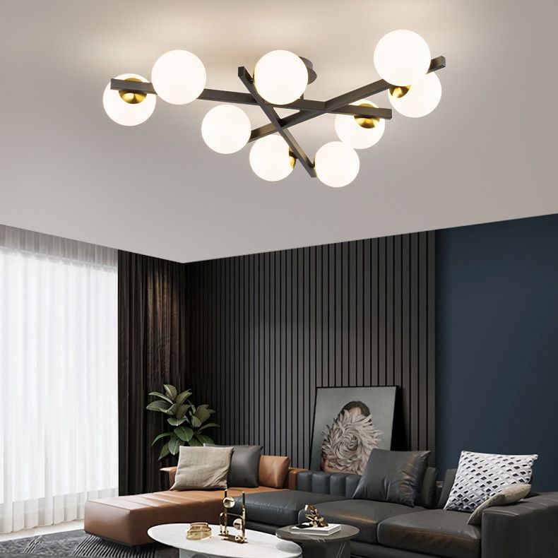 Lampada semifulò a piombo a filo a filo rotondo lampadario semifulò bianco per camera da letto