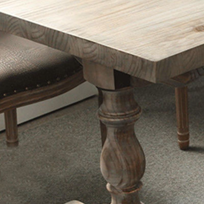 Rectangle Trestle Dining Table Medieval Modern Style Wood Table for Dining Room