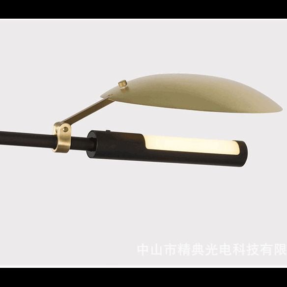 Black and Gold Spoutnik Chandelier Postmodern 8-Light Metal Hanging Light avec une teinte ronde